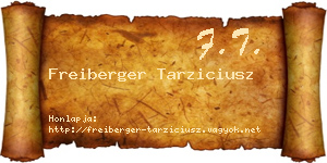 Freiberger Tarziciusz névjegykártya